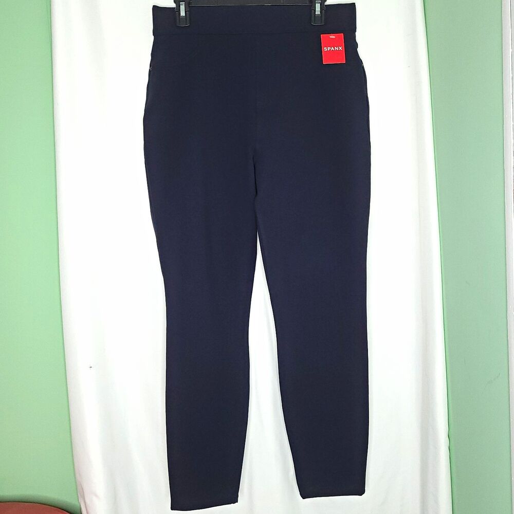 SPANX Women’s XL Navy Flat Front Pull On Ankle Pants (NWT)